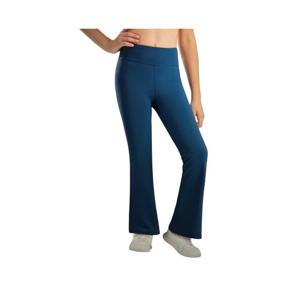 GIRL’S FLARE BOTTOM LEGGINGS OCEANIC BLUE - Picture 1 of 5